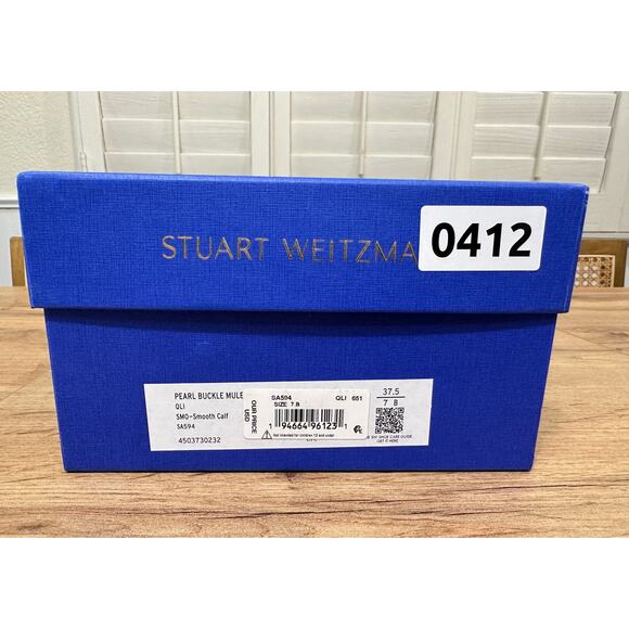Stuart Weitzman Pearl Buckle Mule India Pink Smooth Calf Size 7 NIB Lightly Worn - Picture 11 of 12